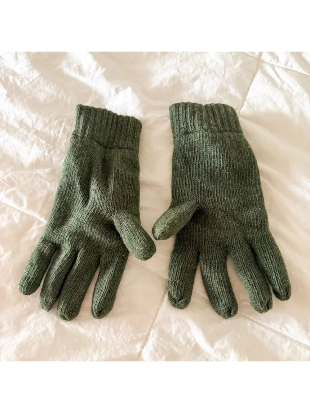 RefrigiWear Olive Green Knit Winter Work Gloves XL Insulated Cold Weather